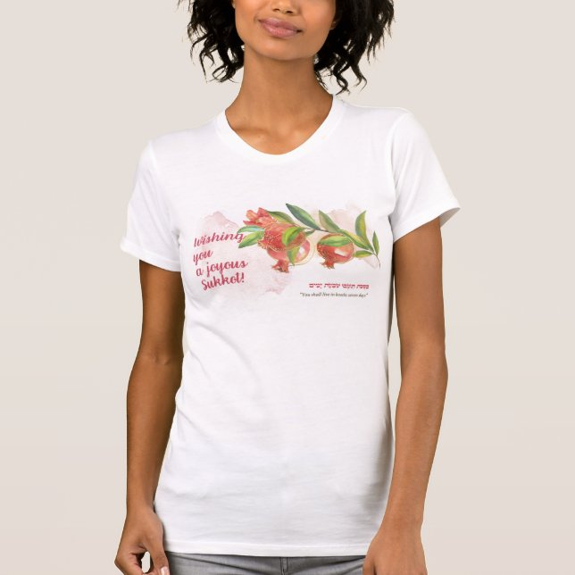 Camiseta Cita de Torah para el feriado de Sukkot Deseos de  (Anverso)