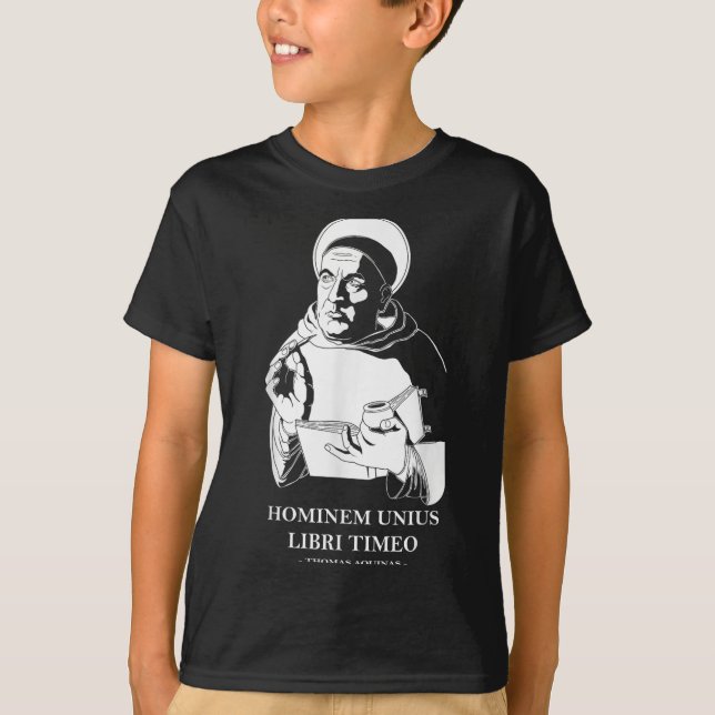 Camiseta Cita de Unius Libri Philosopher Thomas Aquinas (Anverso)