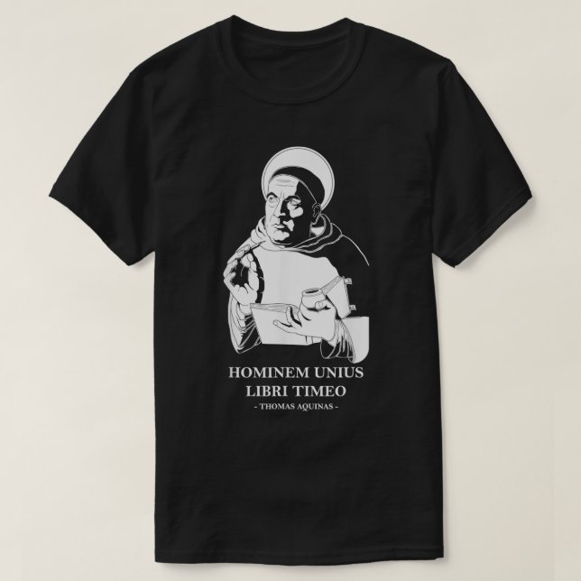 Camiseta Cita de Unius Libri Philosopher Thomas Aquinas (Diseño del anverso)