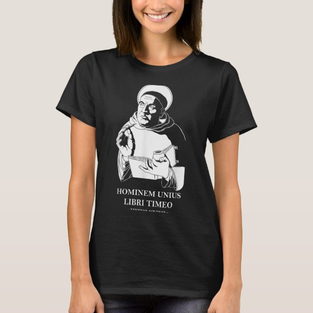 Camiseta Cita de Unius Libri Philosopher Thomas Aquinas (Anverso)
