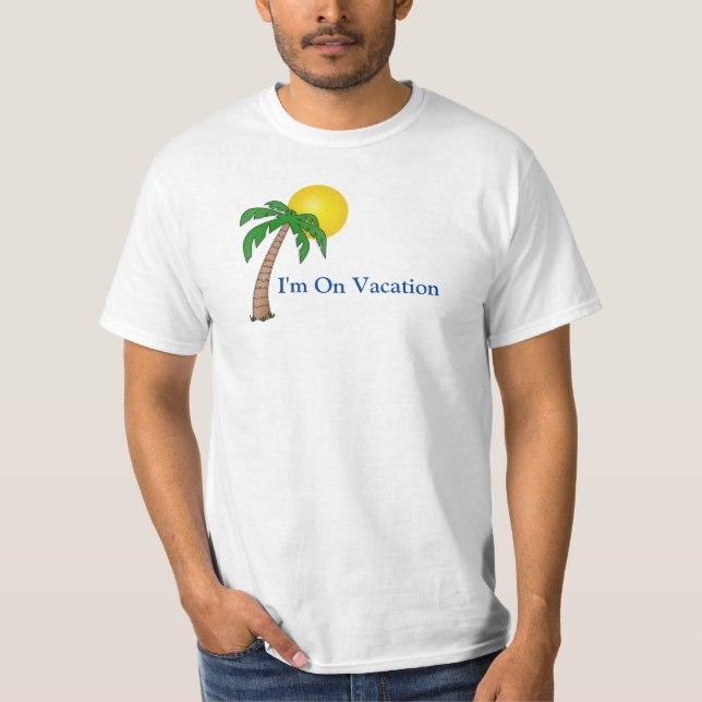 Camiseta Cita de vacaciones divertida Textos Playa Palm Tre (Anverso)