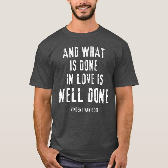Camiseta Cita de Van Gogh vintage (Anverso)