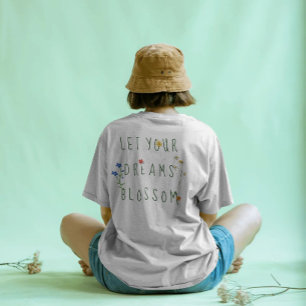Camiseta Cita de verano de flores silvestres acuarela color