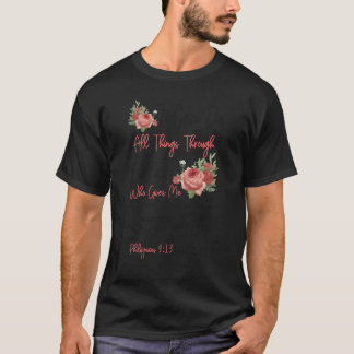 Camiseta Cita de verso de la Biblia cristiana Rosa retro