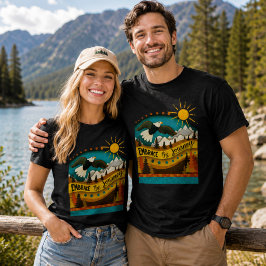 Camiseta Cita de viaje de paisaje retro Águila Colorido