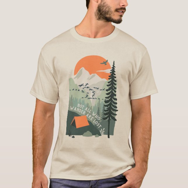 Camiseta Cita de viaje Paisaje Paisaje Arte Retro (Anverso)