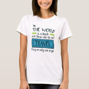 Camiseta Cita De Viajes El Mundo Es Un Libro