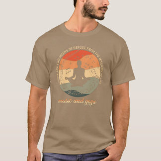 Camiseta Cita de vida de yoga profundo y música vintage Med