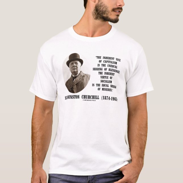 Camiseta Cita De Virtud Del Capitalismo Inherente De Church (Anverso)