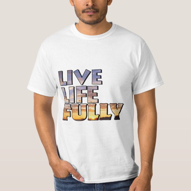 Camiseta Cita de Vivir la Vida Plenamente (Anverso)