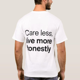 Camiseta Cita de Vivir Más Honestamente Preocupándote Menos