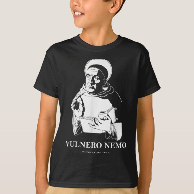 Camiseta Cita de Vulnero Nemo católico Santo Tomás de Aquin (Anverso)