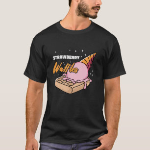 Camiseta Cita de Waffle Genial - Waffle de Fresa Profesiona