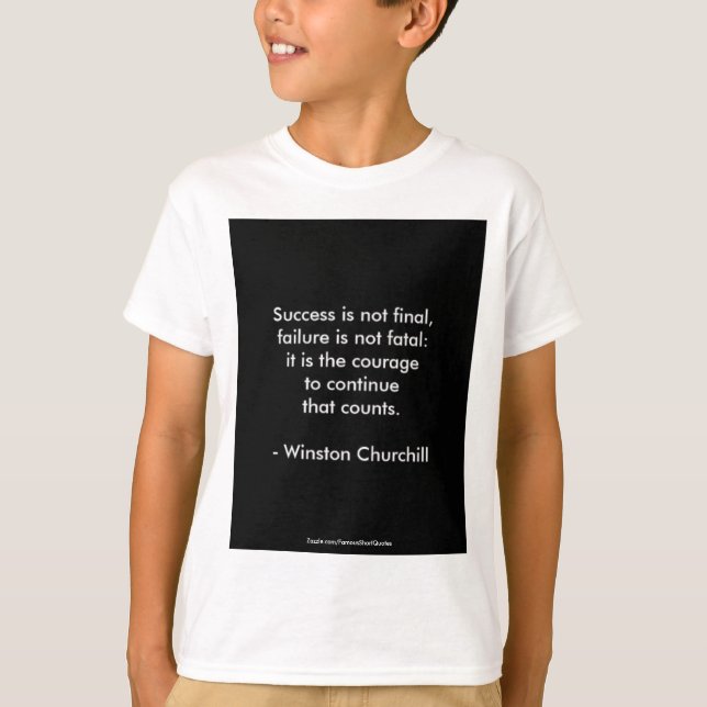 Camiseta Cita de Winston Churchill; éxito 2.0 (Anverso)