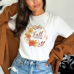 Camiseta Cita de Wreath de otoño