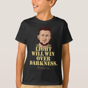 Camiseta Cita de Zelensky La Luz Ganará Presidente Ucranian