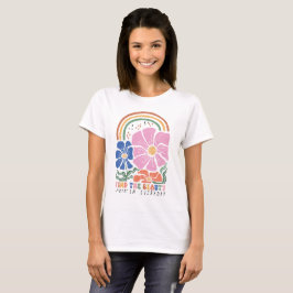 Camiseta Cita del arcoiris floral del Boho retro