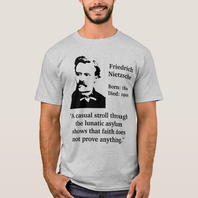 Camiseta Cita del asilo loco de Nietzsche (Anverso)