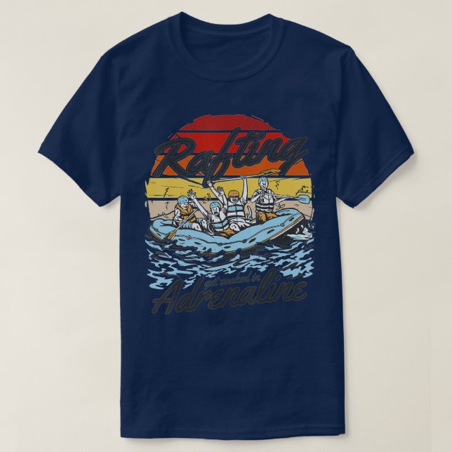 Camiseta Cita del equipo de rafting de época, Rafting se em (Diseño del anverso)