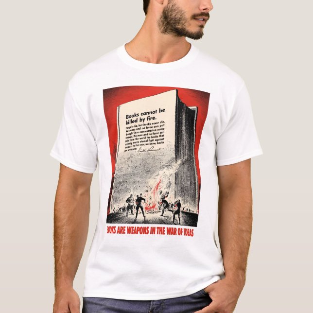 Camiseta Cita del FDR en el Burning de libro (Anverso)