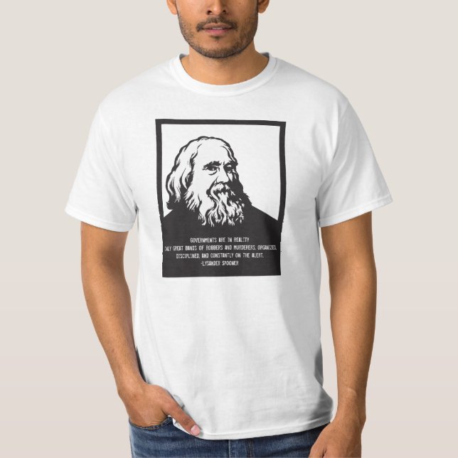 Camiseta Cita del gobierno de Lysander Spooner (Anverso)