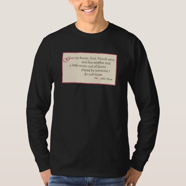 Camiseta Cita del libro de John Keats (Anverso)