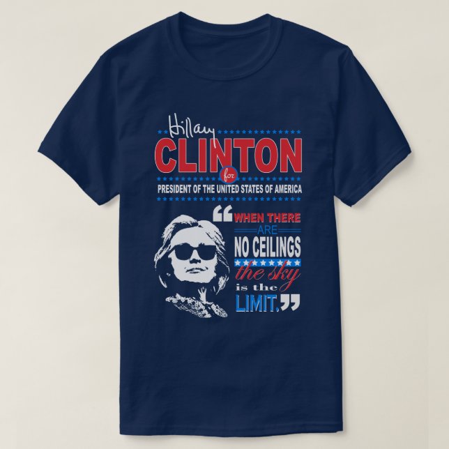 Camiseta "Cita del límite del cielo" de Hillary Clinton (Diseño del anverso)