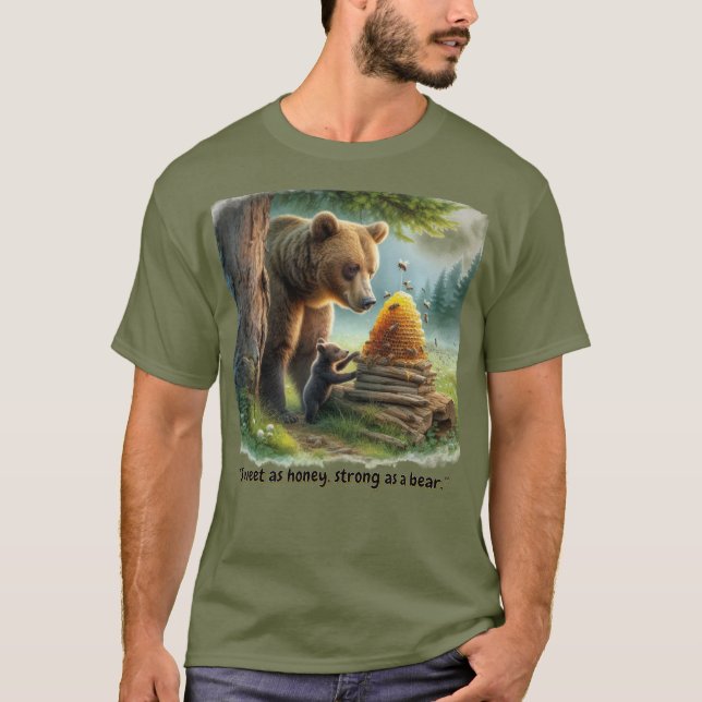 Camiseta Cita del oso de miel fuerte y feliz (Anverso)