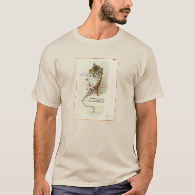 Camiseta Cita del ratón y periódico del abuelo (Anverso)