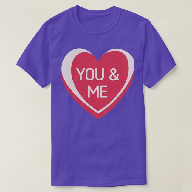 Camiseta Cita Día de San Valentín de Candy Hearts para ti y (Diseño del anverso)