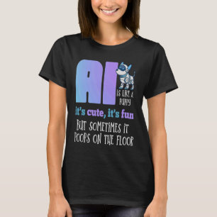Camiseta Cita divertida Cute Divertido Robot Perro Intellid