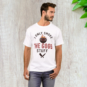 Camiseta Cita Divertida de Barbacoa Solo Fumo lo Bueno