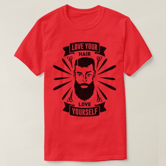 Camiseta Cita divertida de barber ama a tu cabello amarte a (Diseño del anverso)
