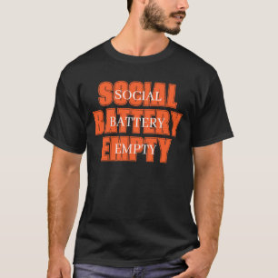 Camiseta Cita Divertida de Batería Social de Introvertido