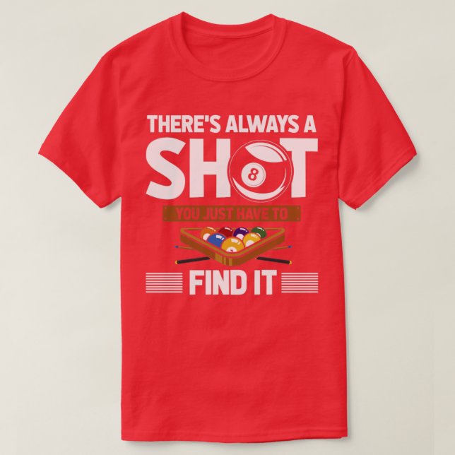Camiseta Cita divertida de Billard Ocho balazos (Diseño del anverso)