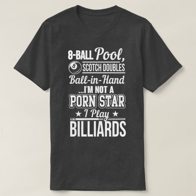 Camiseta Cita divertida de Billiards (Diseño del anverso)