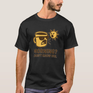 Camiseta Cita Divertida de Café con Sol Enojado