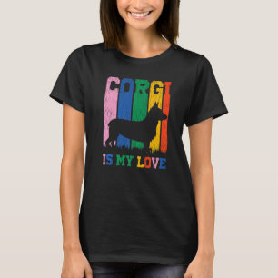 Camiseta Cita divertida de diseño de perro corgi es mi amor