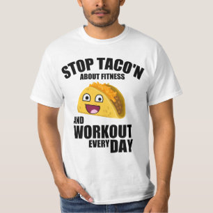 Camiseta Cita divertida de entrenamiento, detente taco'n so