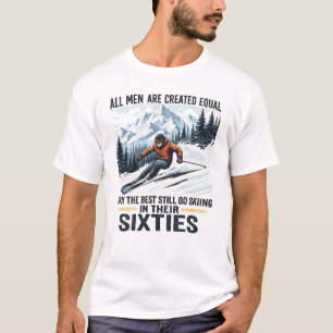 Camiseta Cita divertida de esquí para hombres en sus sesent