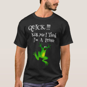 Camiseta Cita divertida de Frog Lover me besa rápido creo q