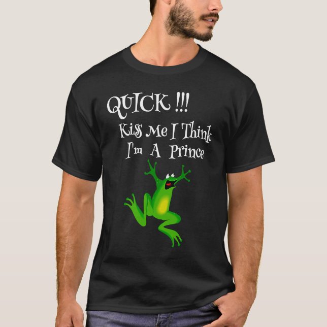 Camiseta Cita divertida de Frog Lover me besa rápido creo q (Anverso)