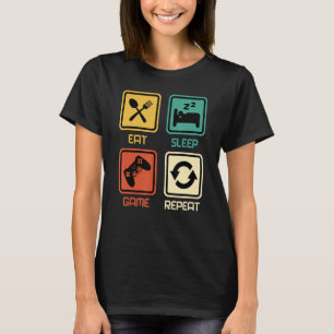 Camiseta Cita divertida de gamer Comer juego de sueño repet