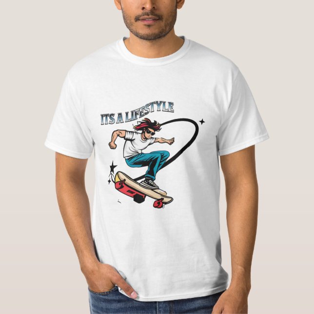 Camiseta Cita divertida de Guay Skateboarder es un estilo d (Anverso)