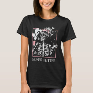 Camiseta Cita divertida de Halloween esqueleto bebiendo caf