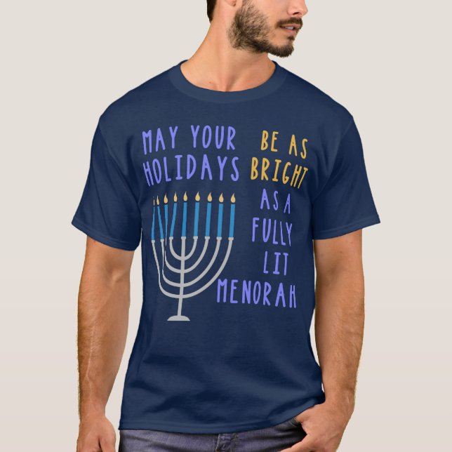 Camiseta Cita divertida de Hanukkah Menorah Meme Navidad (Anverso)