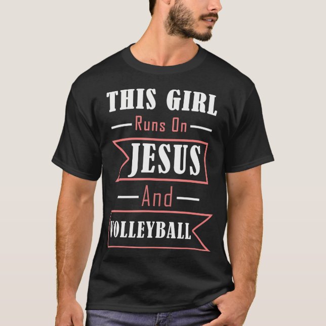Camiseta Cita Divertida De Jesús Y Voleibol Deportivo Crist (Anverso)