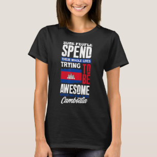 Camiseta Cita divertida de la bandera camboyana de Camboya