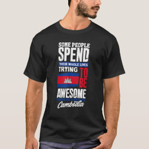 Camiseta Cita divertida de la bandera camboyana de Camboya