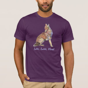 Camiseta Cita divertida de Live Love Howl Howling Coyotes